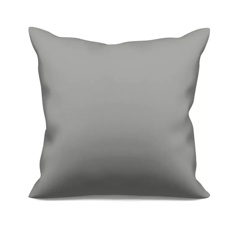 Poszewka szyta ciemnoszara z gładkiej tkaniny typu dimout