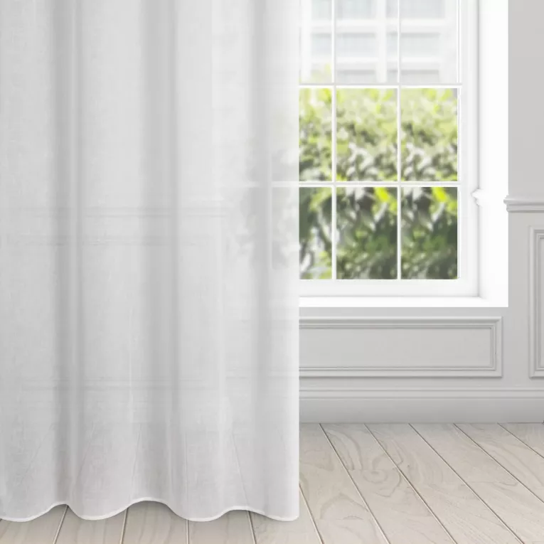 Zasłona biała o strukturze deszczyku z etaminy 140x250 cm przelotka - ANGELIKA