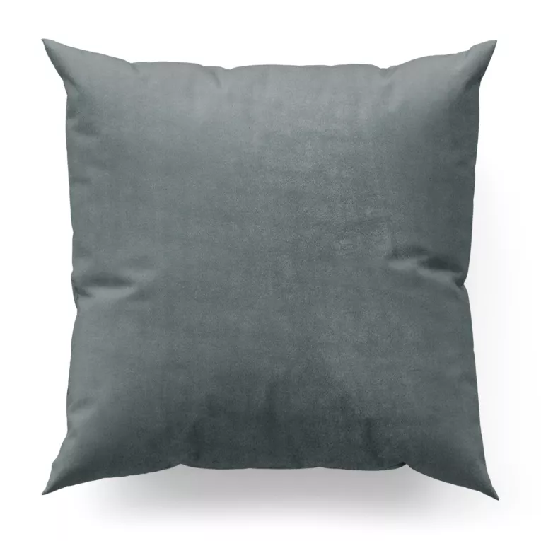 Poszewka szyta ENYA popielata z miękkiej półmatowej tkaniny welwetowej