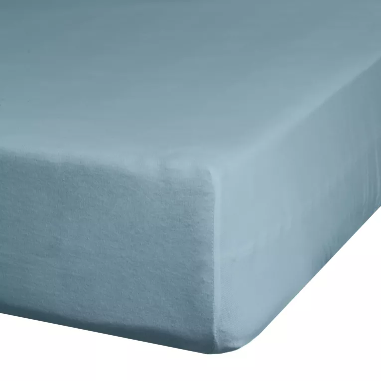 Prześcieradło jersey z gumką 120x200 cm z bawełny kolor niebieski 125 g/m2 Design 91