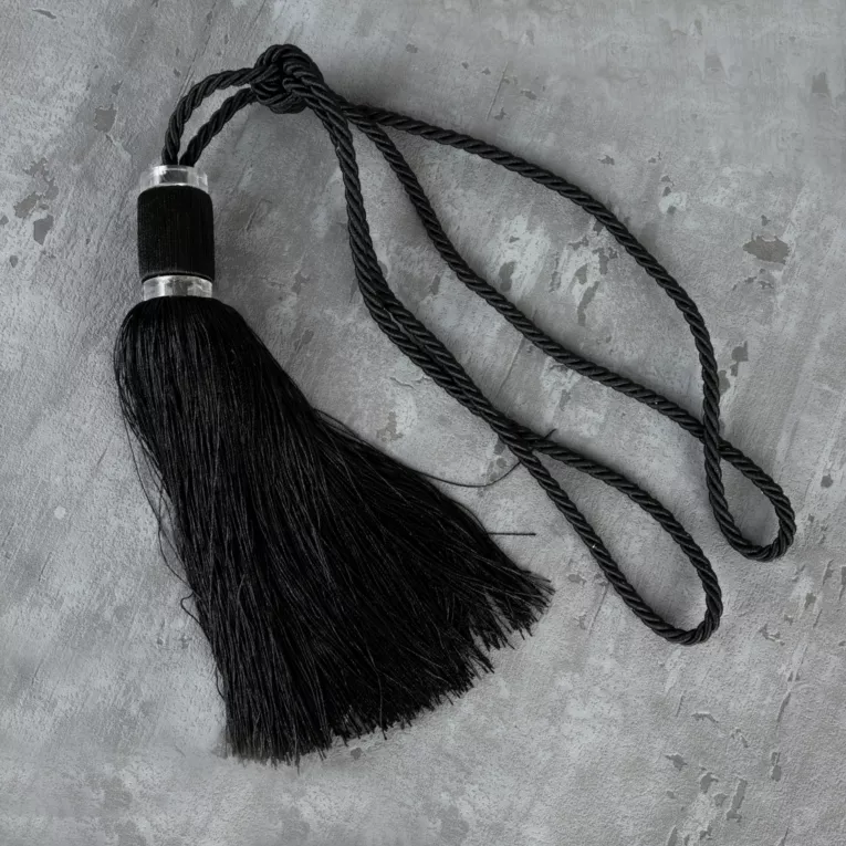 Dekoracyjny sznur do zasłon DINA upinacz z ozdobnym chwostem i kryształkami