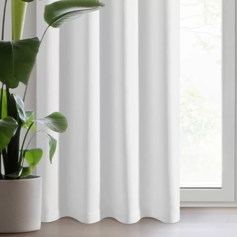 Zasłona biała z tkaniny typu dimout 140x250 cm przelotka - NERISA