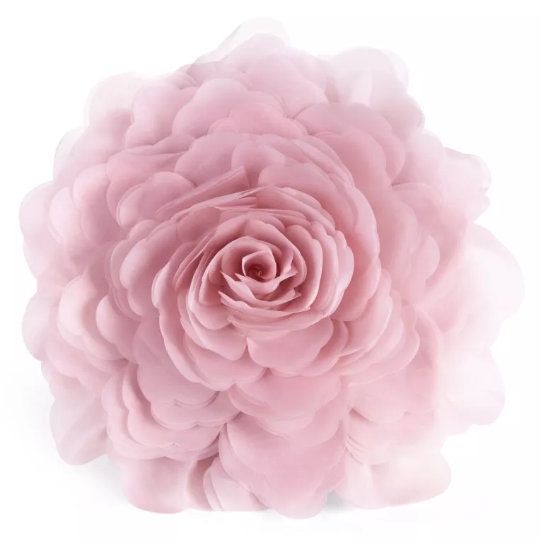 Okrągła poszewka o średnicy 40 cm pudrowa z ozdobnym kwiatem 3D FLORES 6