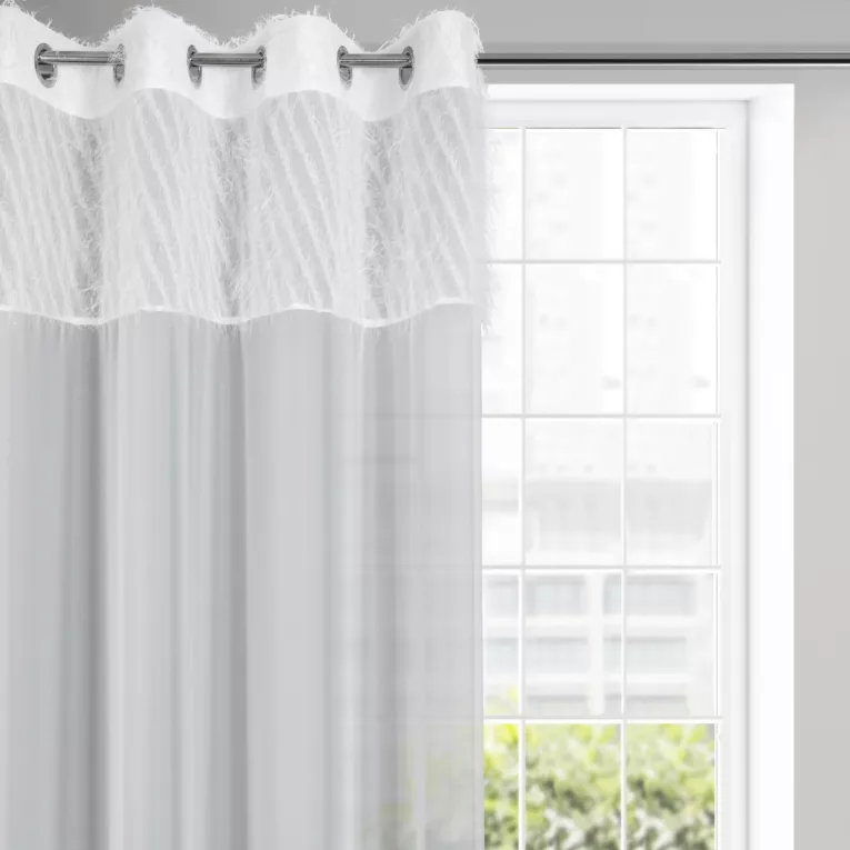 Firana biała w stylu glamour 140x250 cm przelotka - AMIRA