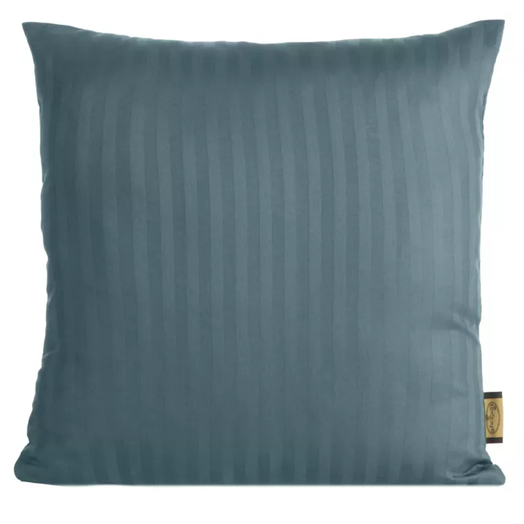 Poszewka na poduszkę 40x40 cm z satyny bawełnianej morska w delikatne prążki VERA
