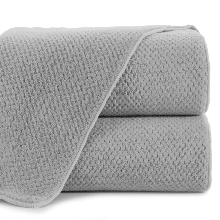 Ręcznik kąpielowy 50x90 cm szybkoschnący z mikrofibry kolor srebrny o ryżowej strukturze 280 g/m2 ZOE 1