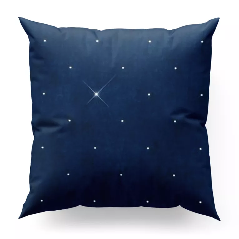 Poszewka szyta granatowa z miękkiej, welwetowej tkaniny z błyszczącą cyrkonią Italissima Eva Minge