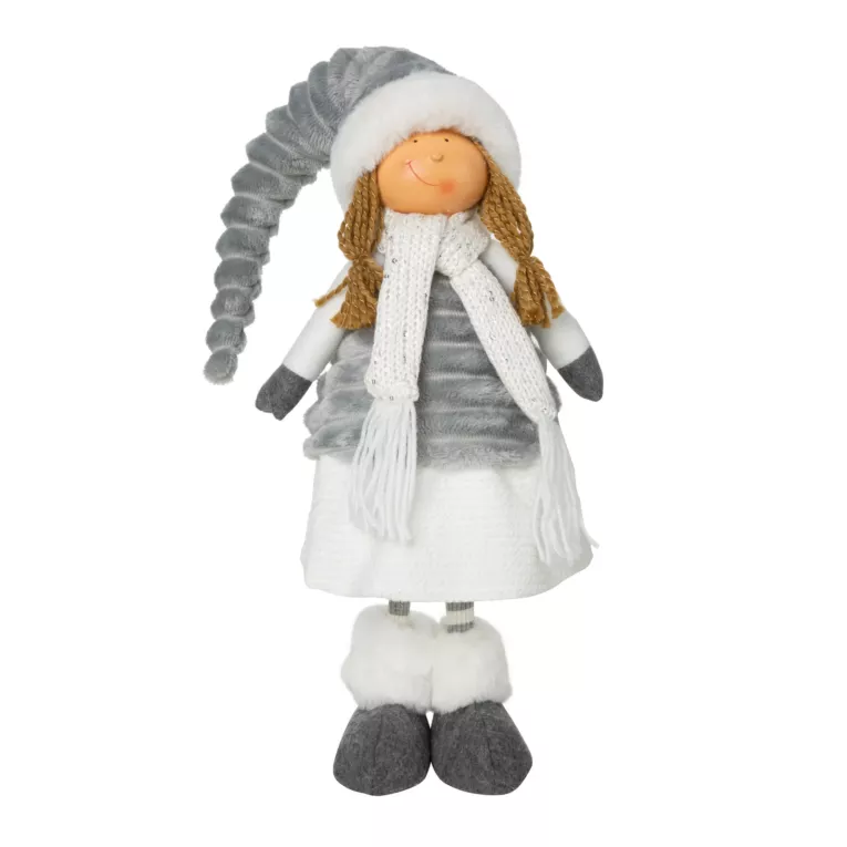 Figurka świąteczna DOLL lalka w zimowym stroju z miękkich tkanin