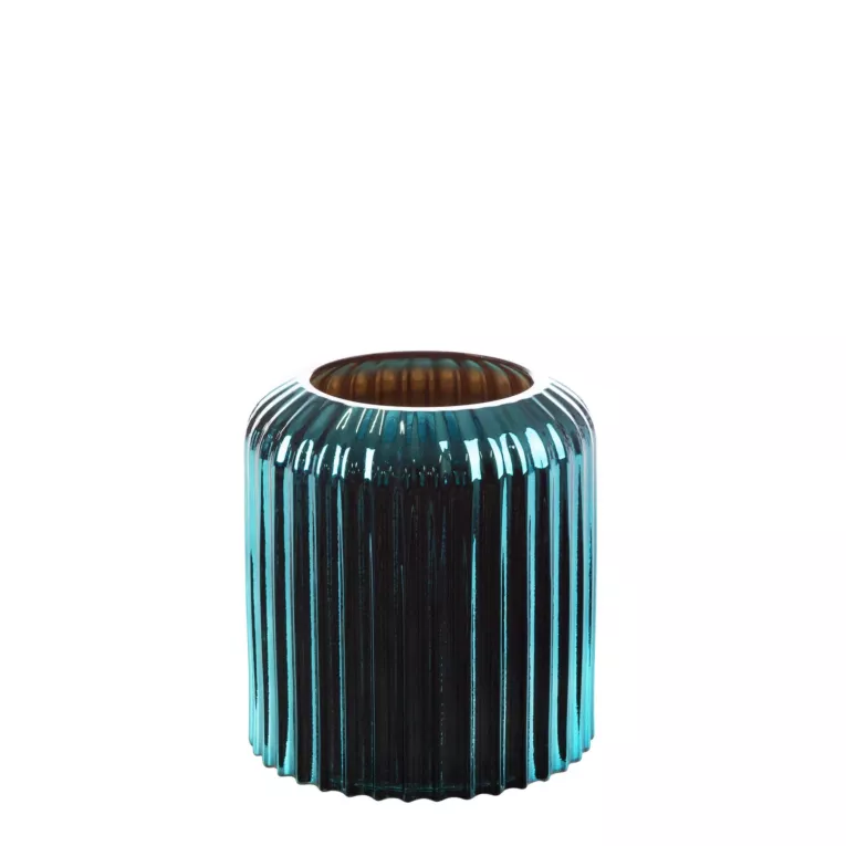 Wazon ze szkła artystycznego turkusowo-złoty