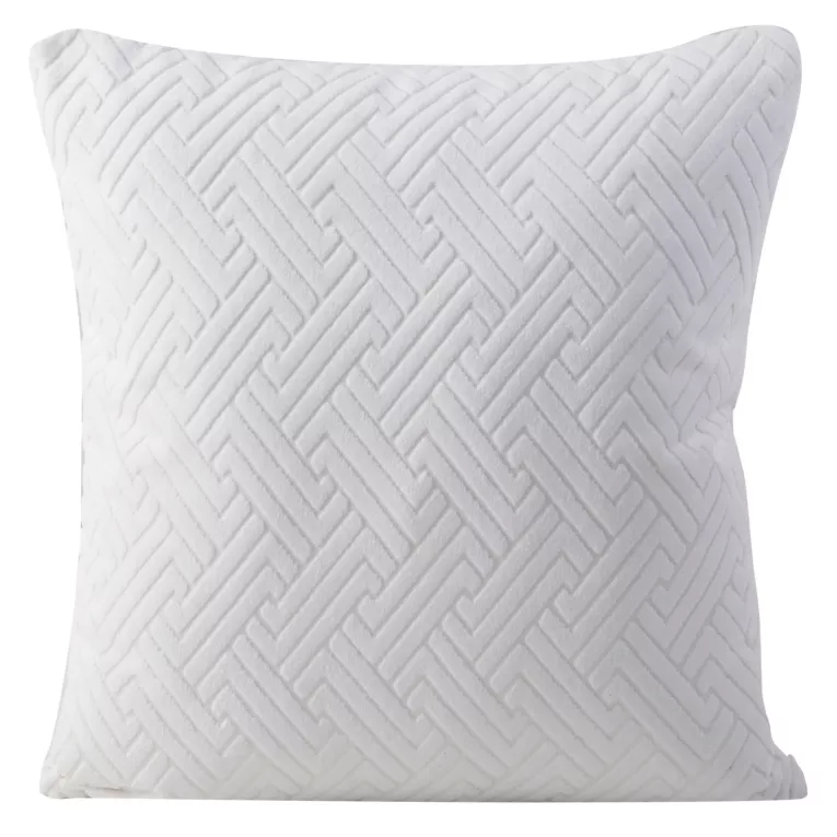 Poszewka ISLA z welwetu z żakardowym geometrycznym wzorem