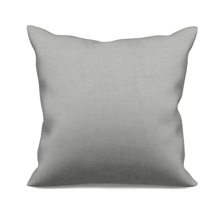 Poszewka szyta jasnoszara z szenilowej tkaniny z dodatkiem połyskującej nici