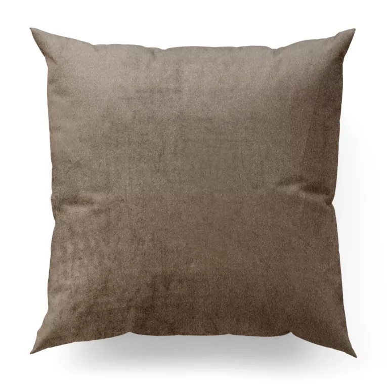 Poszewka szyta brązowa z miękkiej półmatowej tkaniny welwetowej