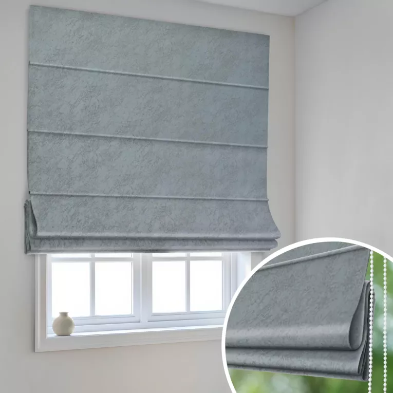 Roleta rzymska grafitowa z welwetowej tkaniny w drobny melanż