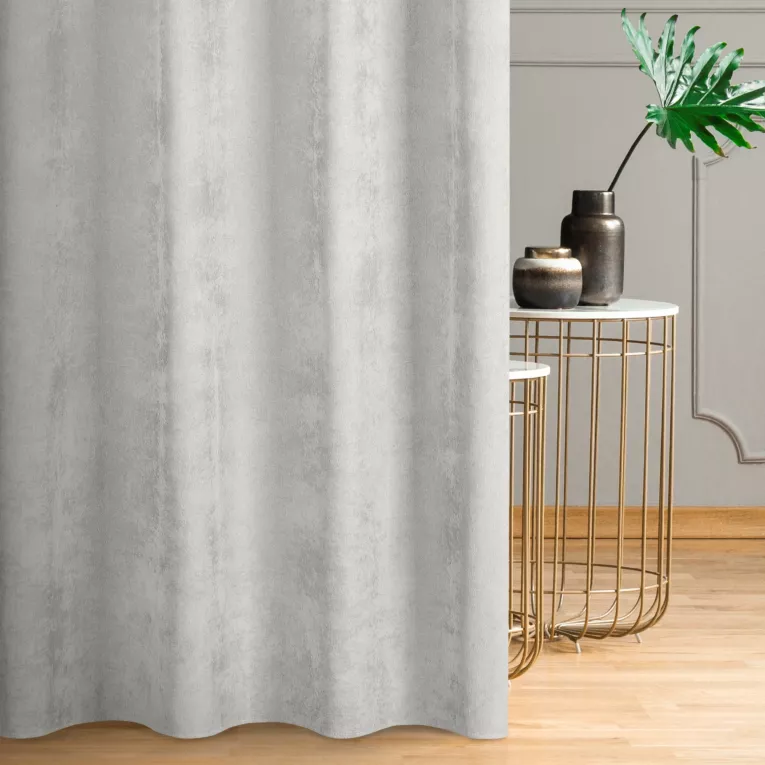 Zasłona jasnoszara o strukturze sztruksu 140x250 przelotka - JULIE