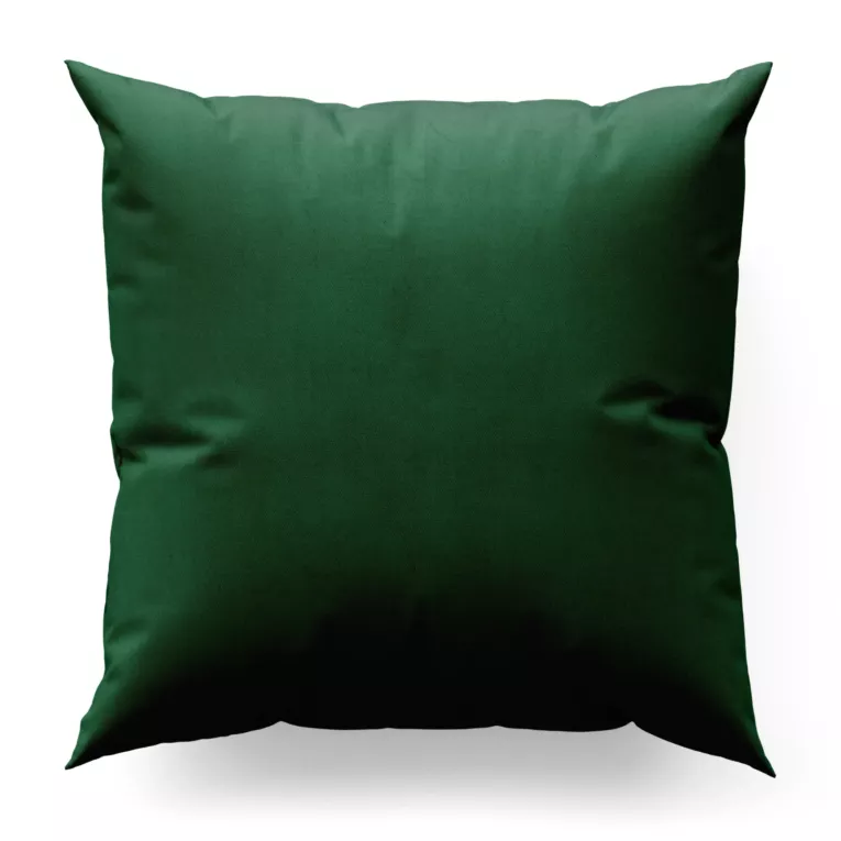 Poszewka szyta zielono butelkowo zielona z miękkiej półmatowej tkaniny welwetowej