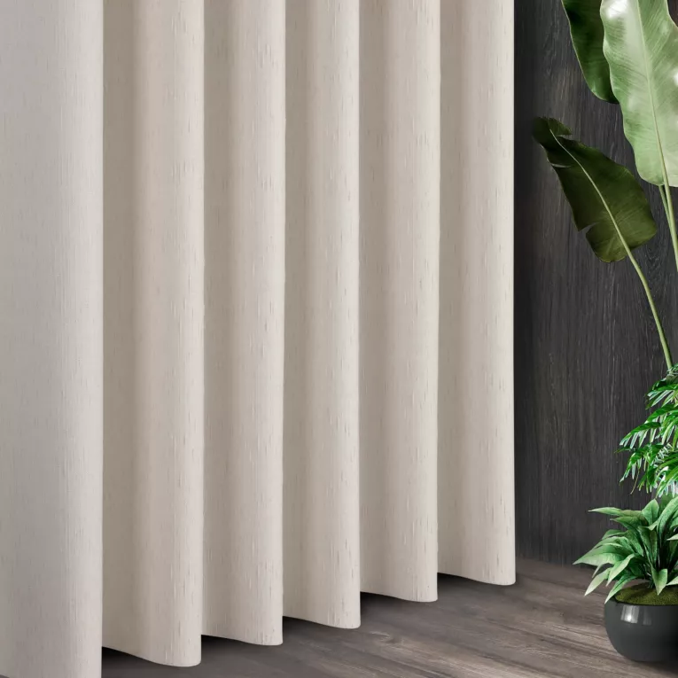 Tkanina zasłonowa w stylu eko, z efektem deszczyku