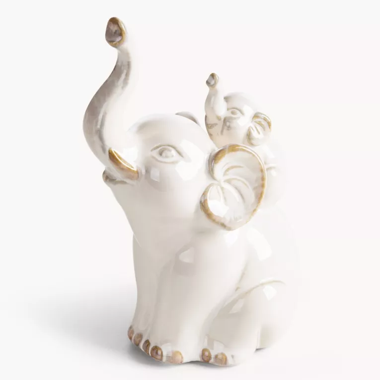 Figurka dekoracyjna słoń kremowa 13x9x20 cm AVANI