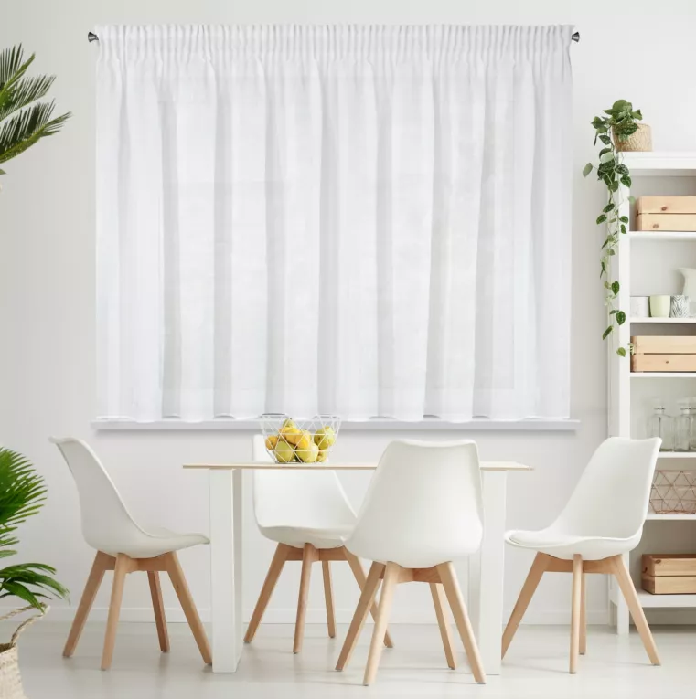 Firana biała z etaminy z lekkim połyskiem 400x145 cm taśma VIOLA