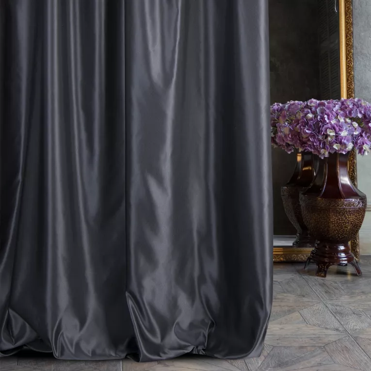 Tkanina zasłonowa jednokolorowa gładka z satynowym połyskiem