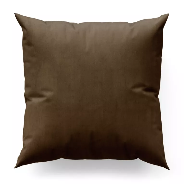 Poszewka szyta brązowa z miękkiej tkaniny welwetowej