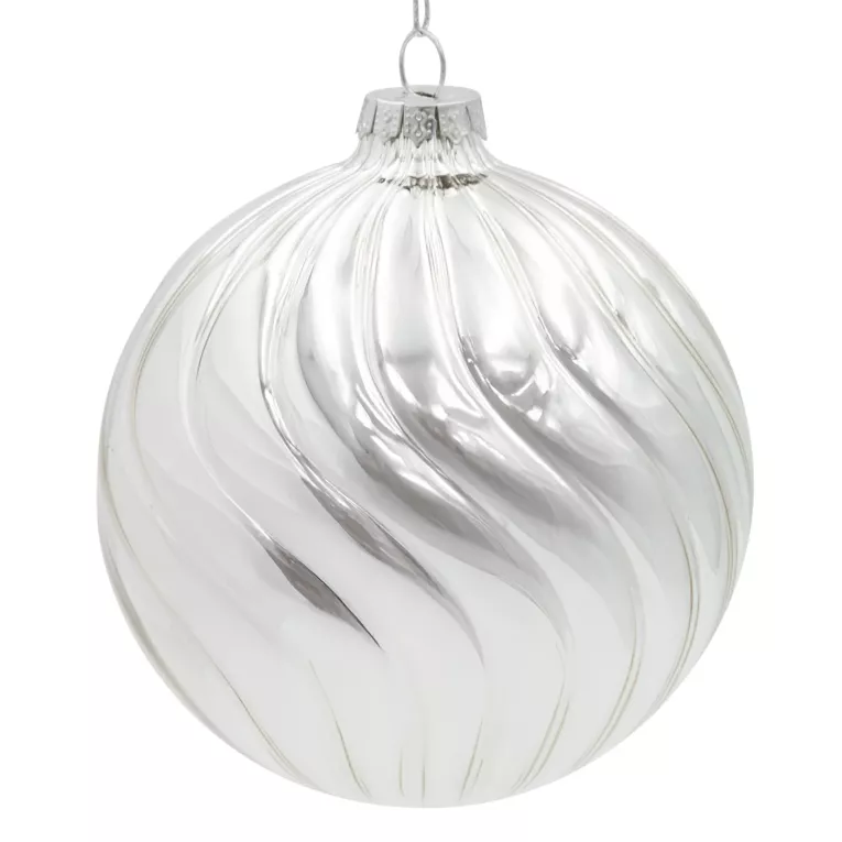 Szklana bombka ręcznie zdobiona wytłaczanym wzorem