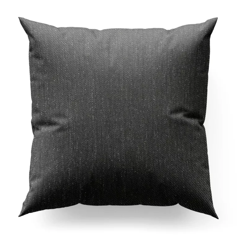 Poszewka szyta popielato srebrzysta z melanżowej tkaniny w stylu eko z dodatkiem nici metalicznej