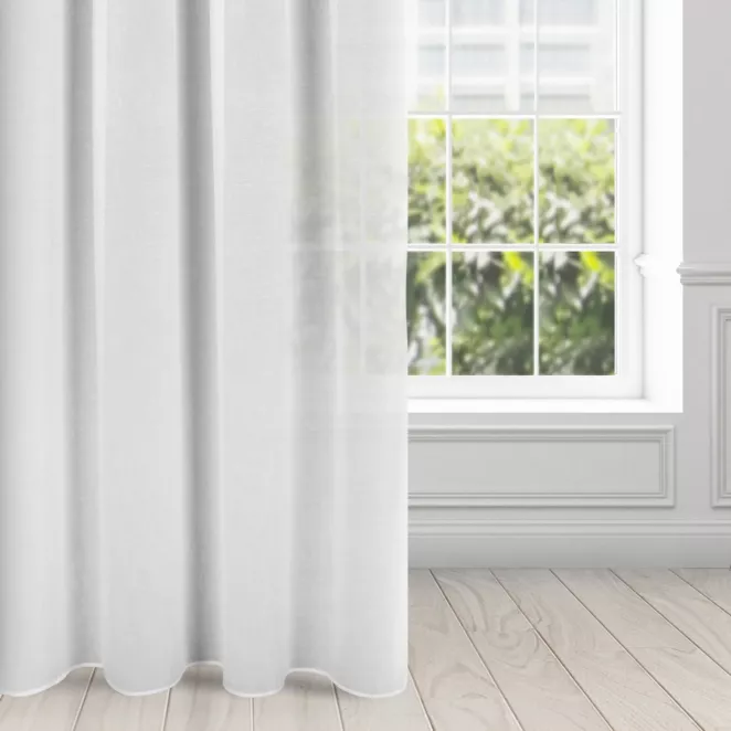 Firana biała z gładkiej etaminy 140x270 cm taśma SANDRA