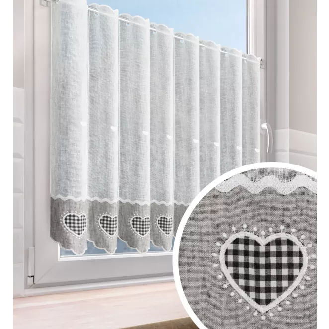 P289/4 Tkanina firanowa zazdrostka zdobiona haftem