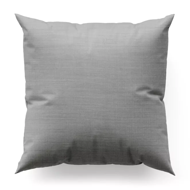 Poszewka szyta popielata z miękkiej tkaniny o naturalnym splocie w stylu ekologicznym