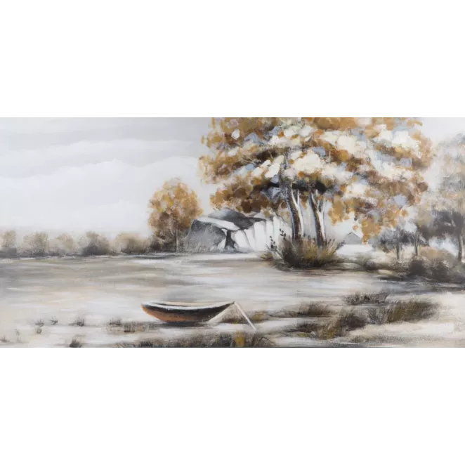 Obraz CALM 1 ręcznie malowany na płótnie pejzaż z jeziorem