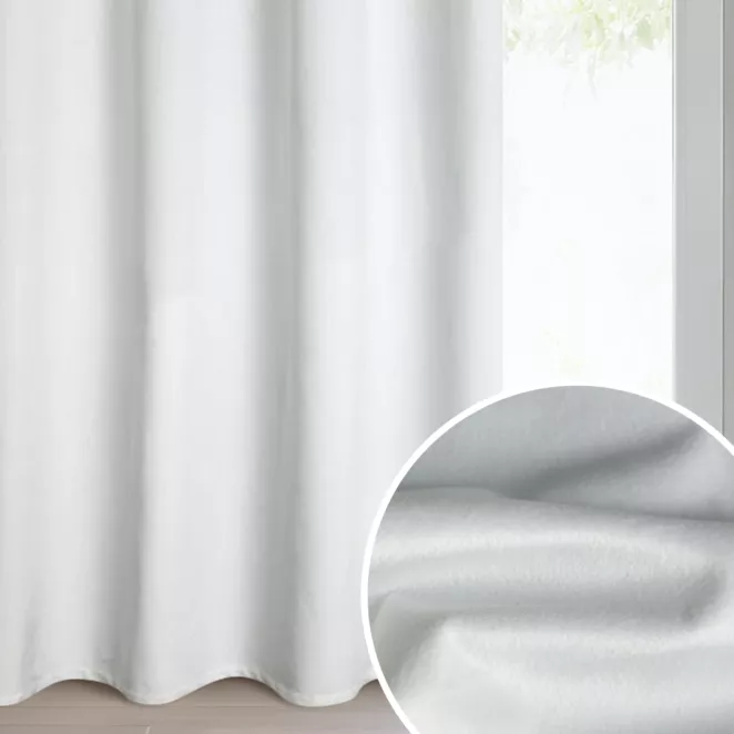 Zasłona biała z matowego welwetu 140x260 cm przelotka - MELANIE