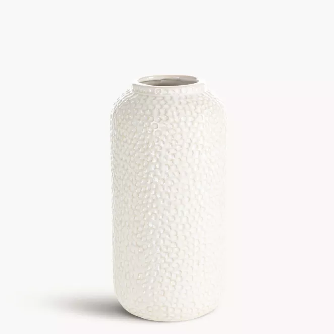 Wazon kremowy z ozdobnym  wzorem 15x15x30 cm ALEX - kolekcja SEA SUMMER