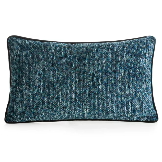 Poszewka na poduszkę 30x50 cm niebieska z plecionej szenilowej nici z efektem melanżu BARI
