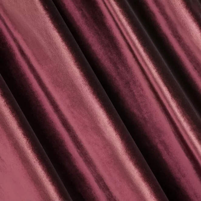 R184/8 Zasłona szyta na taśmie 5 cm SAFARI bordowa z miękkiej welwetowej tkaniny z połyskiem