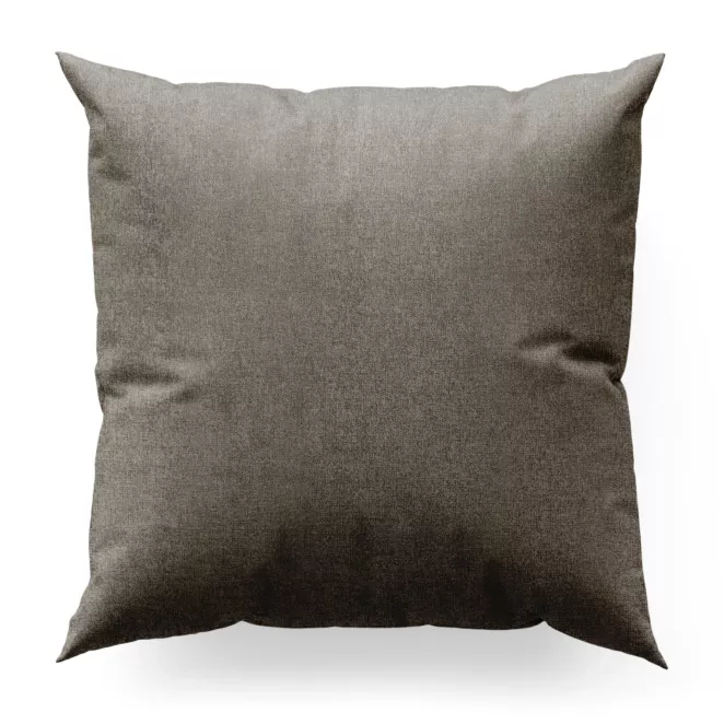 Poszewka szyta ciemnobrązowa z miękkiej w dotyku tkaniny szenilowej