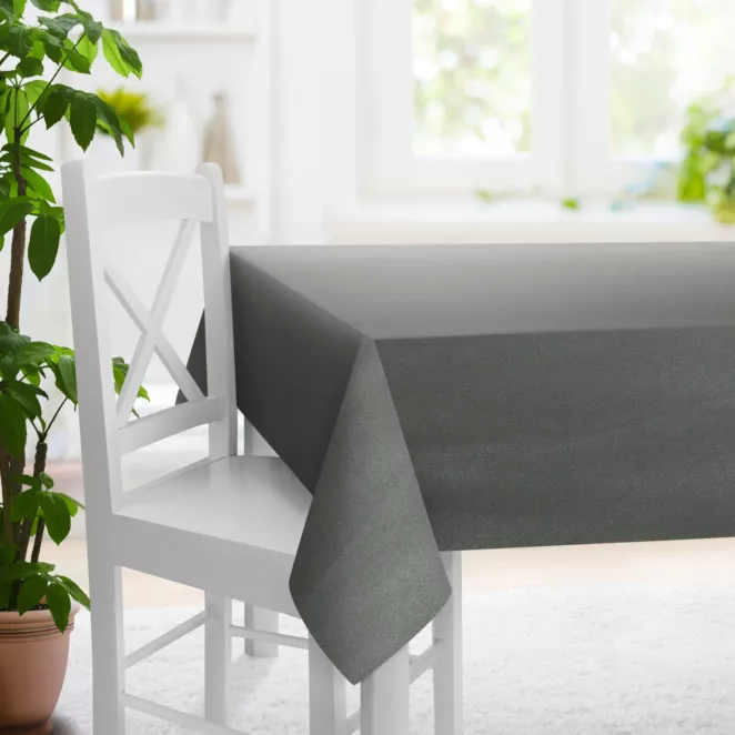 Obrus szyty stalowy z błyszczącej tkaniny zaciemniającej