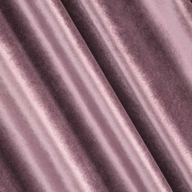 M147/14 Zasłona szyta na taśmie 5 cm SAFARI wrzosowa z miękkiej welwetowej tkaniny z połyskiem