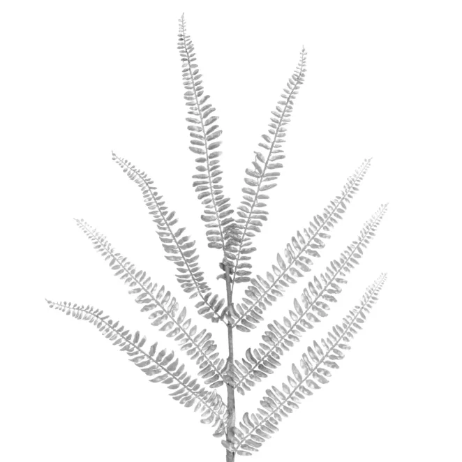 PAPROĆ - gałązka sztuczna dekoracyjna srebrna