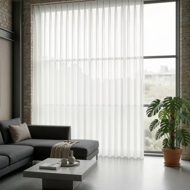 Firana kremowa 145x263 cm z woalu flex 1:2