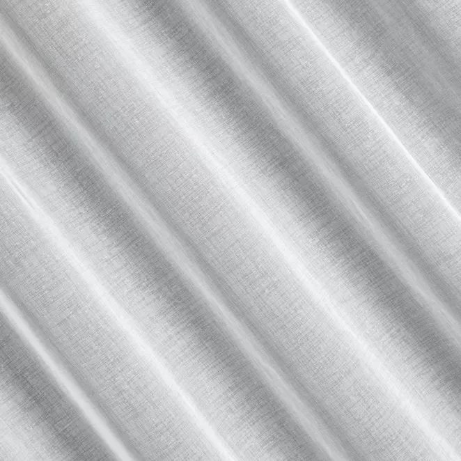 R219/2 Firana szyta na taśmie 5 cm biała z delikatnej cienkiej matowej etaminy wykończonej obciążnikiem