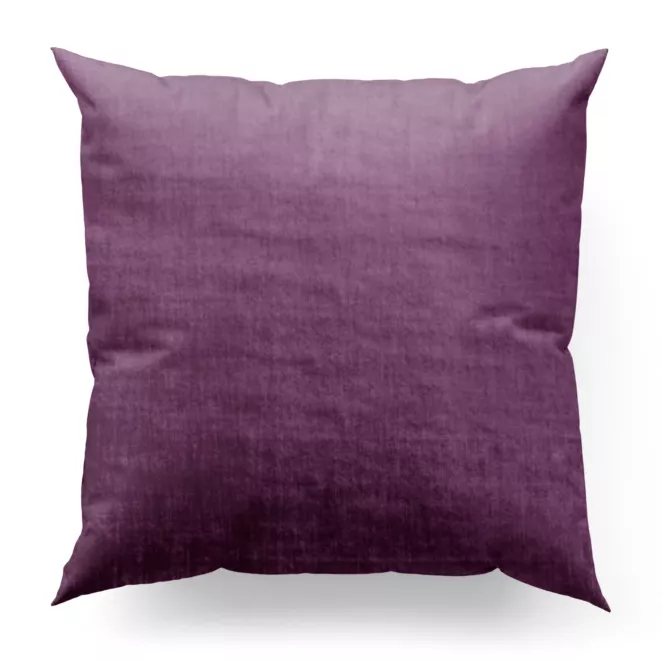Poszewka szyta SAFARI 1 jasnofioletowa z miękkiej welwetowej tkaniny z połyskiem i poziomym prążkiem