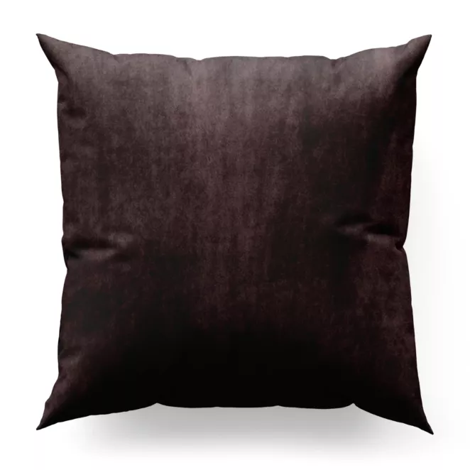 Poszewka szyta ciemnofioletowa z miękkiej welwetowej tkaniny z połyskiem