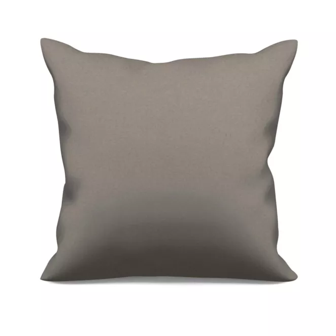 Poszewka szyta jasnobrązowa z gładkiej tkaniny typu dimout