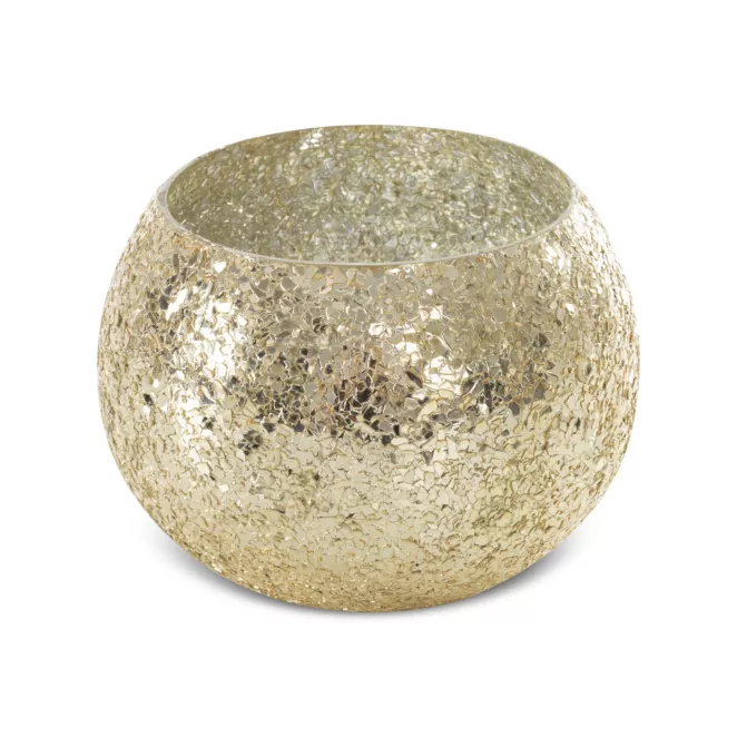 Osłona na donicę MELIA ze szkła artystycznego z efektem popękanego szła