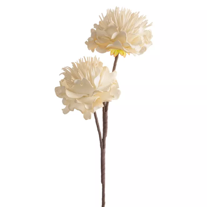 Kwiat sztuczny kremowy z plastycznej pianki foamiran 64 cm
