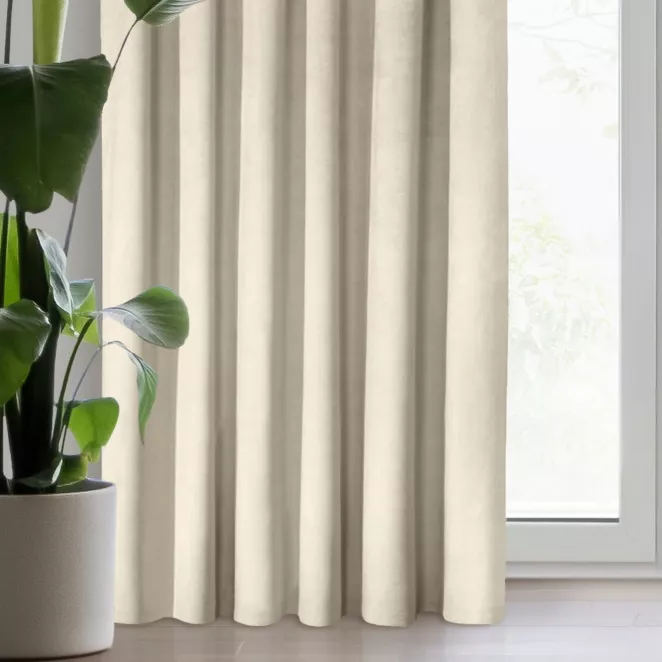 Zasłona welwetowa kremowa 140x270 cm taśma - ROSA - Design 91