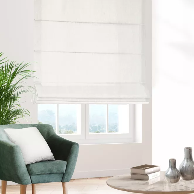 Roleta rzymska naturalna z tkaniny o szenilowej strukturze