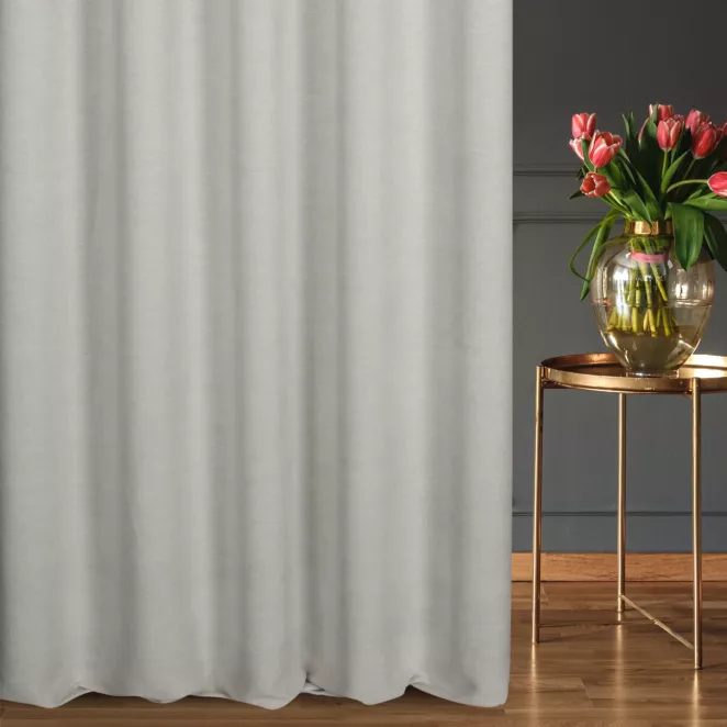 Zasłona szyta na taśmie 5 cm naturalna z tkaniny szenilowej z efektem melanżu