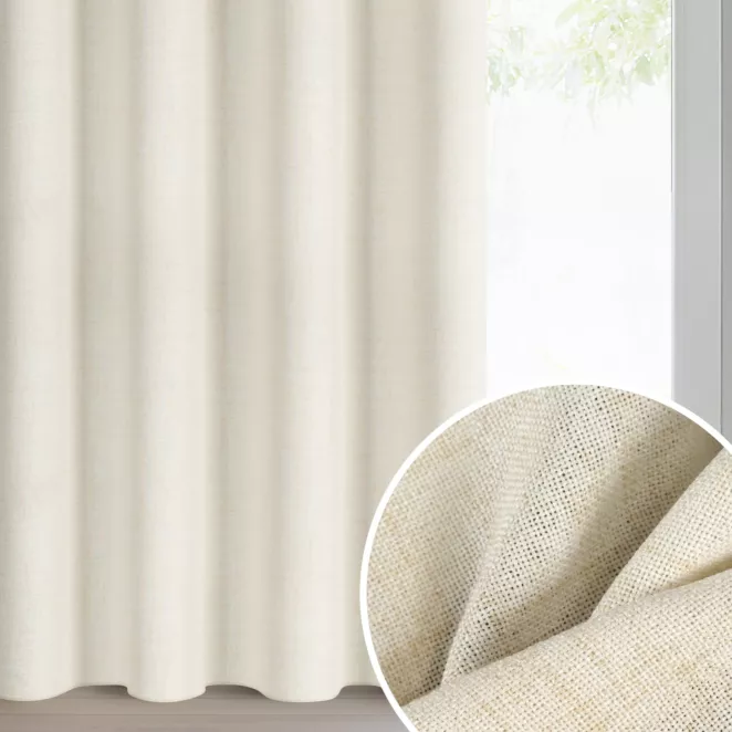 Zasłona naturalna o naturalnym splocie 140x250 cm przelotka - LINDA