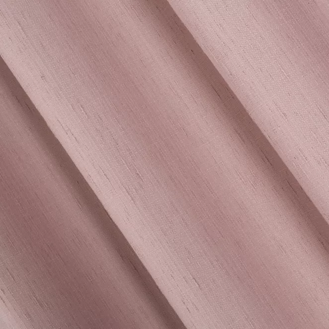 L140/3 Zasłona szyta na taśmie 5 cm pudrowo różowa z miękkiej, matowej tkaniny w stylu eko o naturalnym splocie